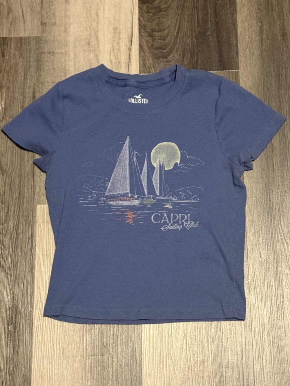 Hollister Blue Sailboat Capri Sailing Club Graphic Tee